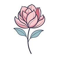 Elegant Effortless Simplicity Single Stroke Petal Flower and Flower Concept vector