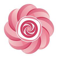 Continuous Flow Soft Spiral Petal Blossom and Flower Concept vector