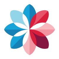 Subtle Depth Split Shadow Petal Blossom and Flower Concept vector