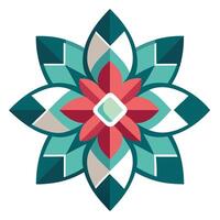 Creative Petal Angles Square Centered Flower and Flower Concept vector