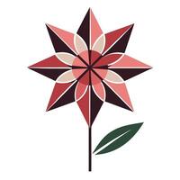 Modern Sharp Lines Thin Arrowhead Petal Blossom and Flower Concept vector