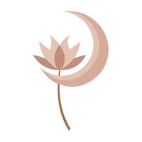 Modern Lunar Elegance Thin Crescent Petal Flower and Flower Concept vector