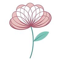 Elegant Delicate Detailing Thread Line Petal Flower and Flower Concept vector