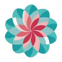 Elegant Playful Balance Tilted Circle Petal Flower and Flower Concept vector
