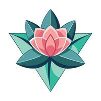 Sharp Geometry Triangle Cut Petal Flower and Flower Concept vector