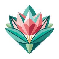 Modern Sharp Geometry Triangle Cut Petal Flower and Flower Concept vector