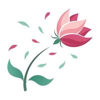 Modern Dynamic Motion Wind Blown Petal Flower and Flower Concept vector