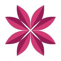 Angular Symmetry X Shaped Petal Flower and Flower Concept vector
