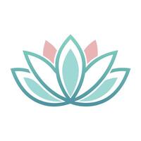 Elegant Minimalist Zen Inspired Lotus with Simplified Lines and Flower Concept vector