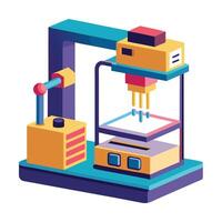 Elegant 3D Printing Icon with 3D Printer and Model vector
