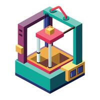 Elegant 3D Printing Icon with 3D Printer and Object vector
