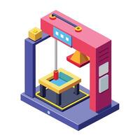 Modern 3D Printing Icon with 3D Printer and Object vector