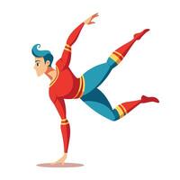 Elegant Acrobatics Icon with Acrobat and Stunt vector