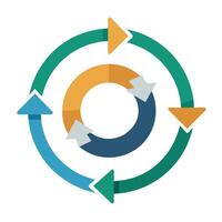 Elegant Agile Project Management Icon with Circular Process vector
