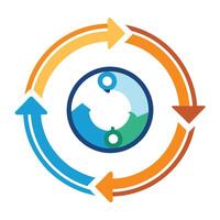 Modern Agile Project Management Icon with Circular Process vector