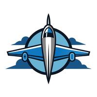 Modern Airplane Icon with Sleek Style and Contrail vector