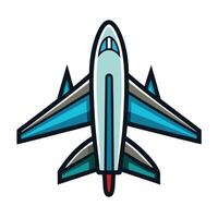 Elegant Airplane Icon with Sleek Style and Contrail vector