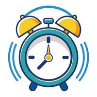 Alarm Clock Icon with Modern Style and Bell vector