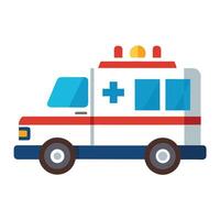 Ambulance Icon with Flat Style and Flashing Lights vector