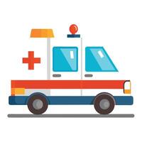Elegant Ambulance Icon with Flat Style and Flashing Lights vector