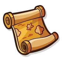 Modern Antique Map Icon with Old Style Map and Rolled Edges vector