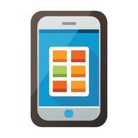 Modern App Icon with Smartphone Application and Isolated Background vector