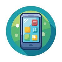 Elegant App Icon with Smartphone Application and Isolated Background vector