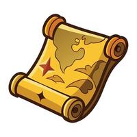 Elegant Antique Map Icon with Old Style Map and Rolled Edges vector