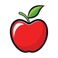 Apple Icon with Stylized Apple and Isolated Background vector