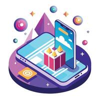 Elegant Augmented Reality Icon with Smartphone and AR Graphics vector
