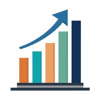 Modern Bar Chart Icon with Growth and Increase vector