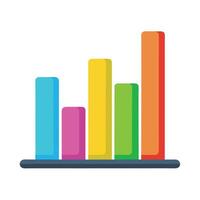 Modern Clean Bar Graph Icon with Vibrant Colors and Data vector