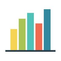Elegant Bar Graph Icon with Different Data and Colors vector
