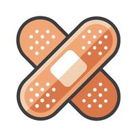 Elegant Bandage Icon with Flat Style and Small Wound vector