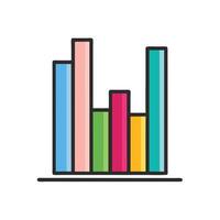 Clean Bar Graph Icon with Vibrant Colors and Data on white background vector