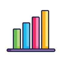 Elegant Clean Bar Graph Icon with Vibrant Colors and Data vector