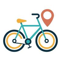 Elegant Bike Sharing Icon with a Bicycle and Location Pin vector