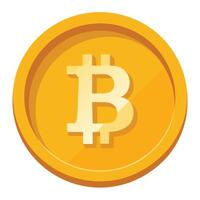 Elegant Golden Coin Icon with the Bitcoin Logo and Cryptocurrency Symbolism vector