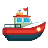 Elegant Small Motorboat Icon Isolated on a White Background vector