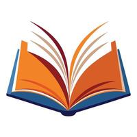 Open Book Icon with Pages Turning and Isolated Background vector