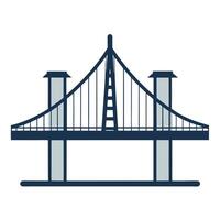 Modern Suspension Bridge Icon with Clean Lines and Isolated Background vector