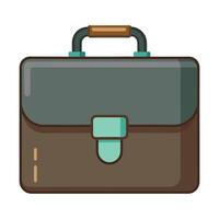 Modern Rectangular Handle Briefcase Icon with a Modern Design and Isolated Background vector