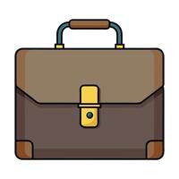 Elegant Rectangular Handle Briefcase Icon with a Modern Design and Isolated Background vector