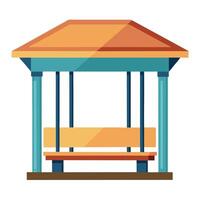 Elegant Bus Stop Shelter Icon Isolated on a White Background vector