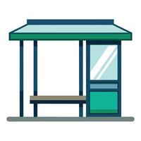 Bus Stop Shelter Icon with Isolated on a White Background vector