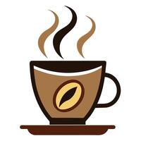 Elegant Coffee Cup Icon Symbolizing a Cafe and Isolated Background vector