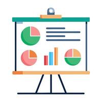 Presentation Board Icon with a Modern Design and Isolated Background vector