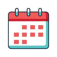 Modern Calendar Icon with a Highlighted Date and Isolated Background vector