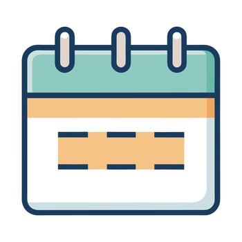 Modern Simple Calendar Icon Showing a Date and Isolated Background vector