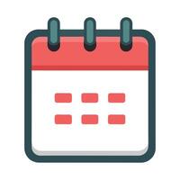 Elegant Simple Calendar Icon Showing a Date and Isolated Background vector